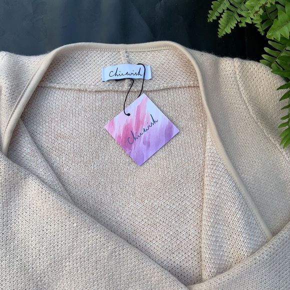 NWT Chickwish Linen Wide Lapel Open Cardigan 1X - Picture 5 of 7